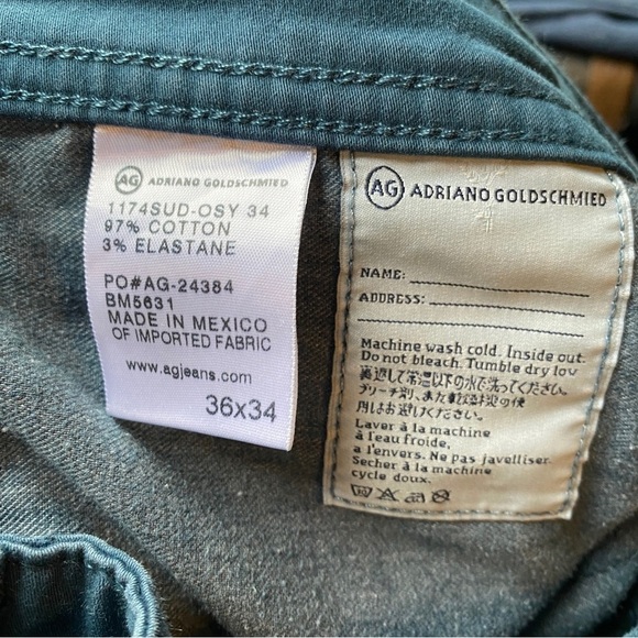 AG Adriano Goldschmeid The Graduate Tailored Leg Dark Teal Trouser Pants 40x35 - Picture 7 of 9